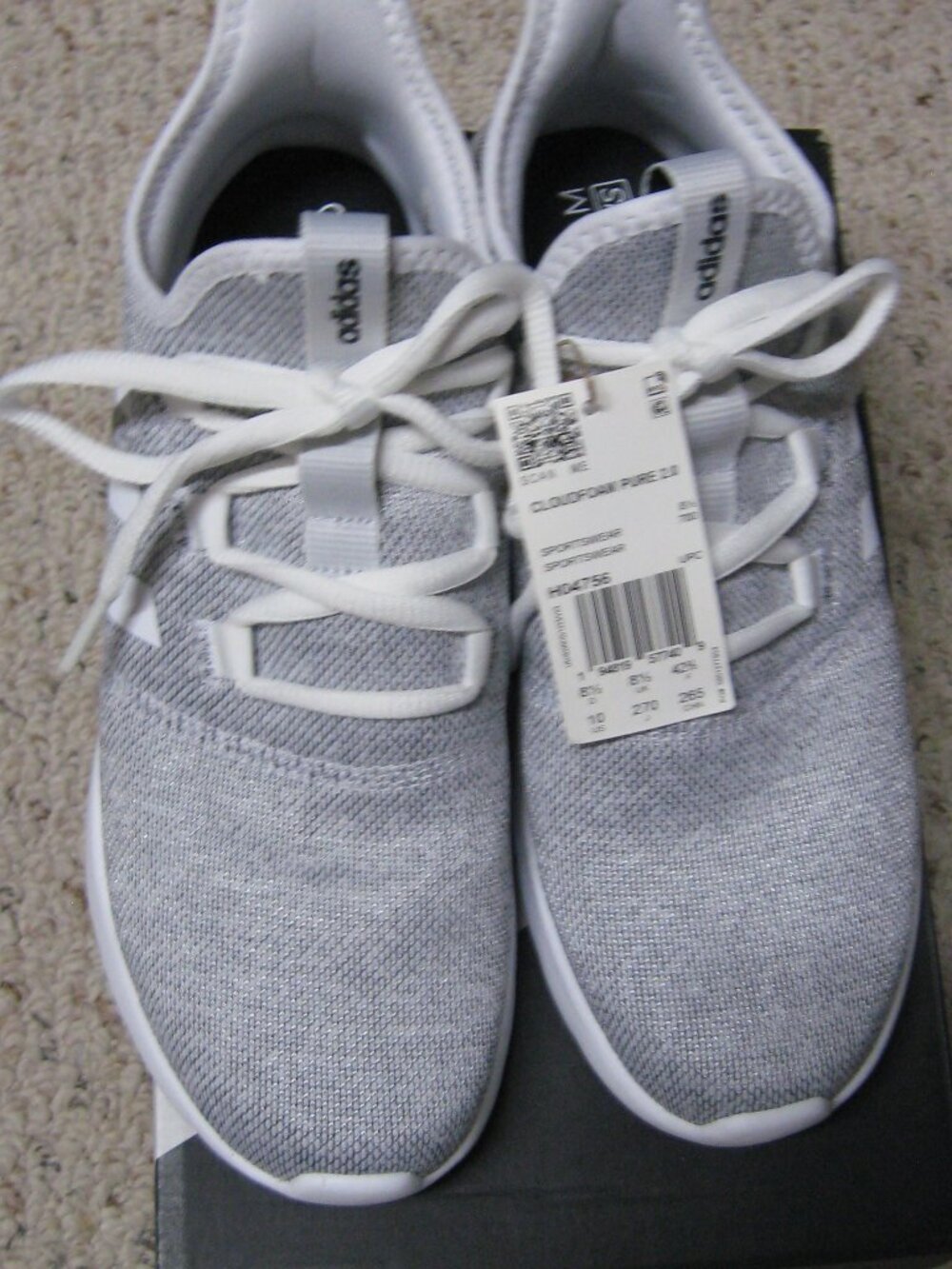 NWT Women's Adidas Cloudfoam Pure 2.0 Gray Size 10